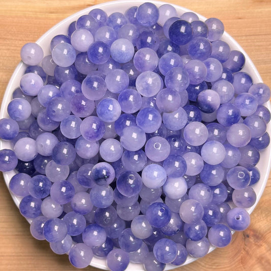 Blue Ice Chalcedony(DYED) BUY 1 GET 1 FREE bead 132pcs_ 8mm 1 bowl（BOGO8）