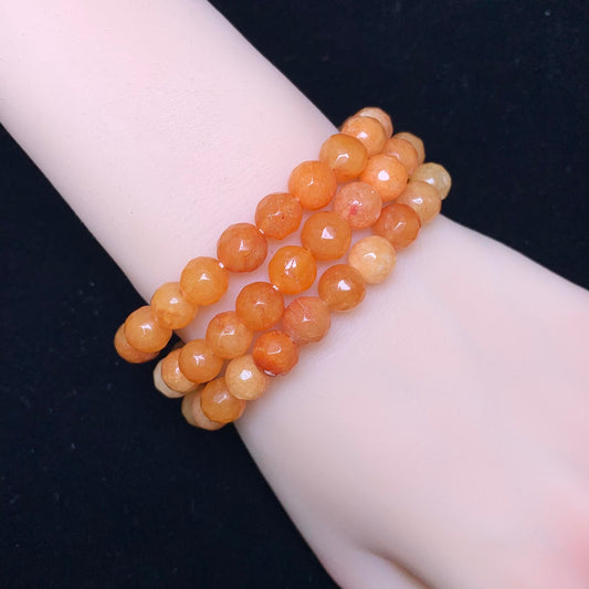 Orange Chalcedony Facet (DYED) bracelet 8mm 1pc (SL135)