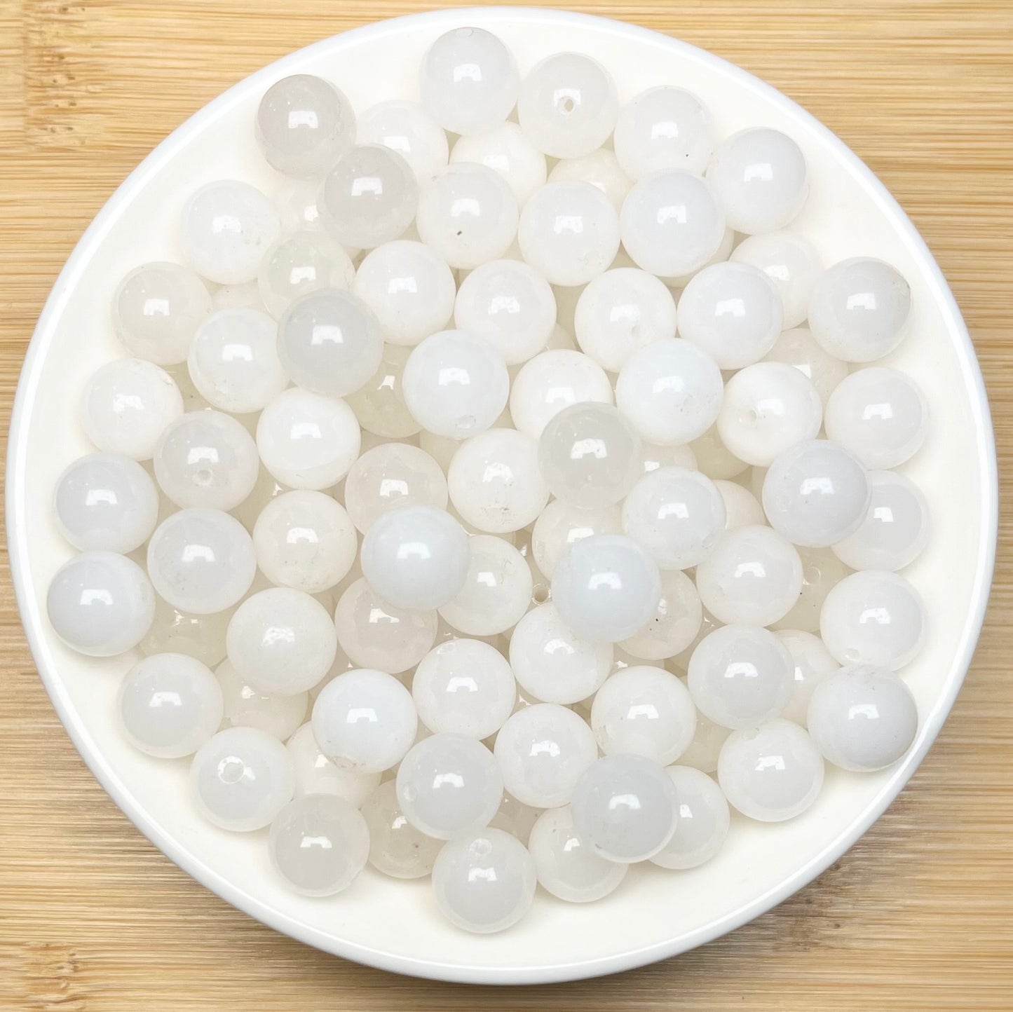 White Chalcedony bead 108pcs_ 1 bowl 10mm(TEN73)