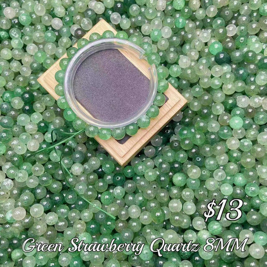 Green Strawberry Quartz bead 132pcs_ 1 bowl 8mm(CSM2)