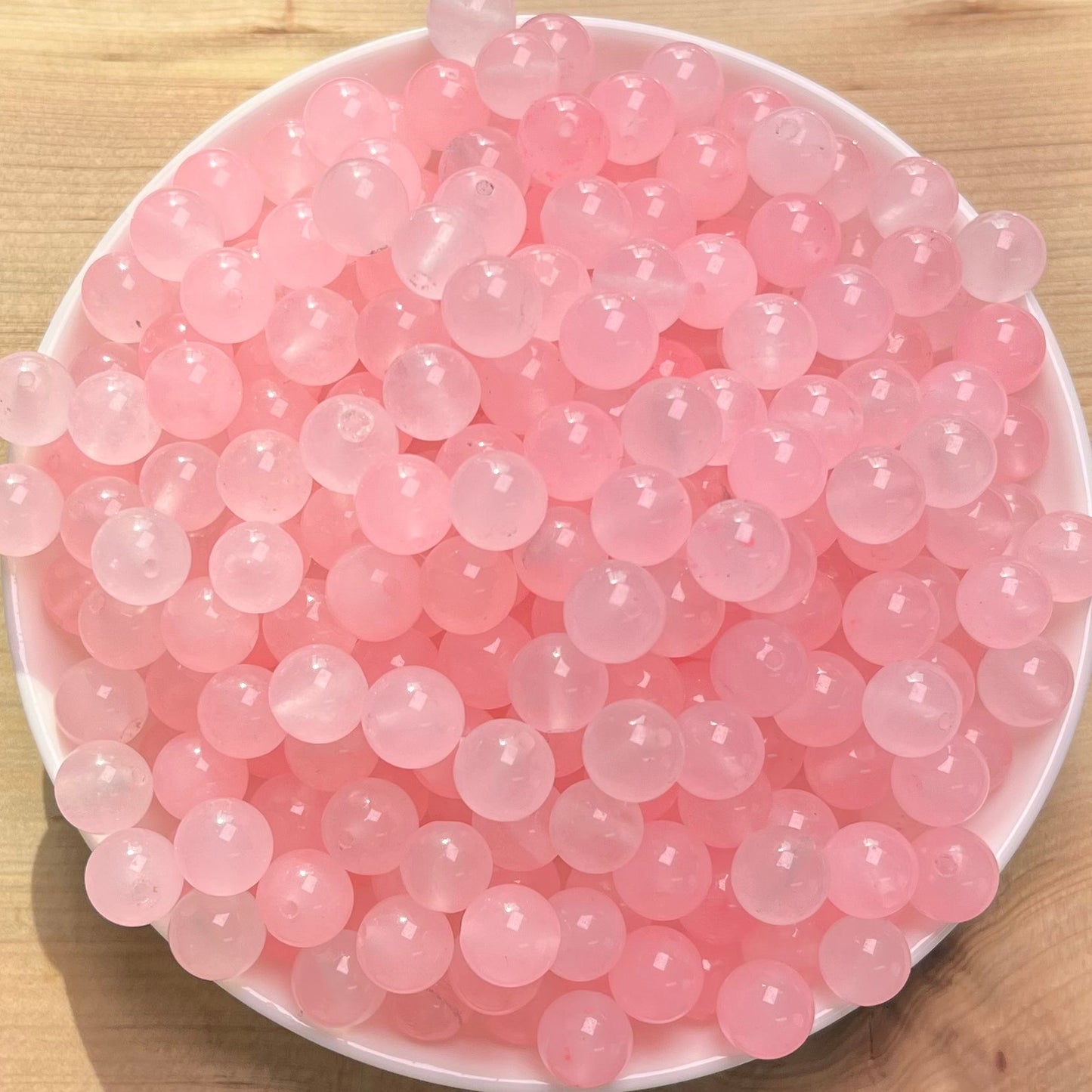 Pink chalcedony1(DYED) BUY 1 GET 1 FREE bead 132pcs_ 8mm 1 bowl（BOGO22）