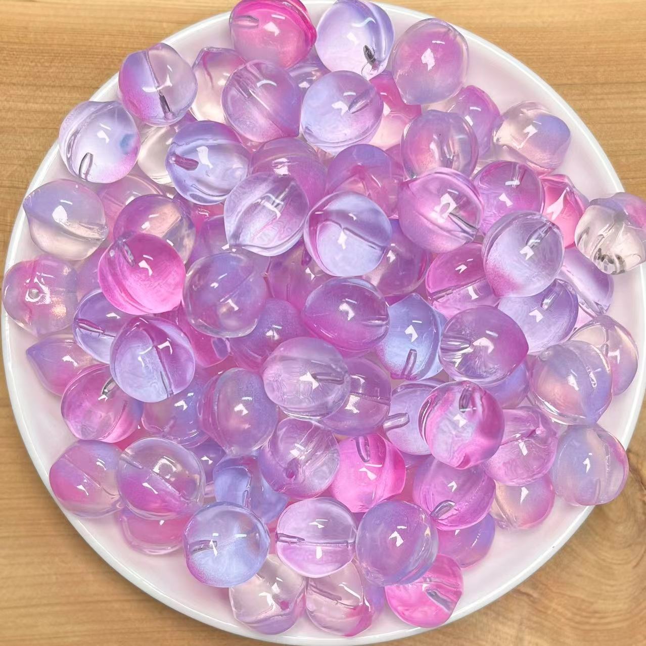 DIY Glass Peach pendant accessories 100pcs