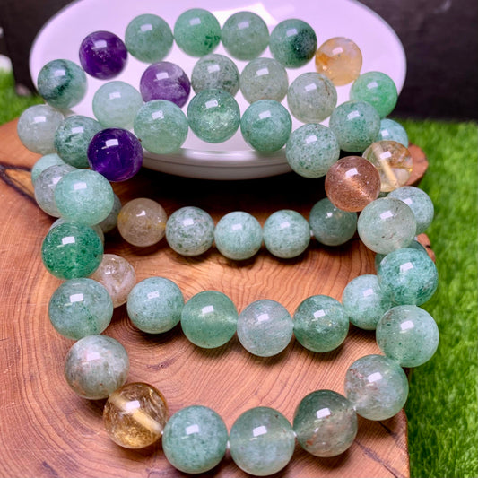 Green Strawberry Mix Quartz bracelet 10mm 1pc (SL90)
