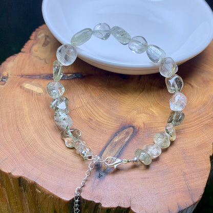 Green rutile freeform bracelet 1pc(SL853)