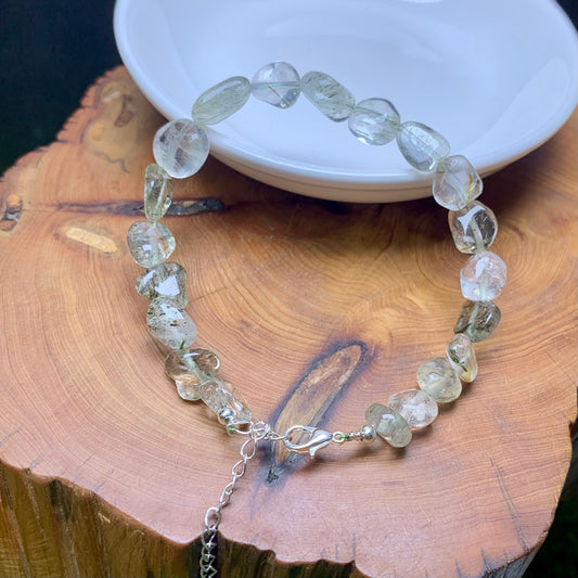 Green rutile freeform bracelet 1pc(SL853)