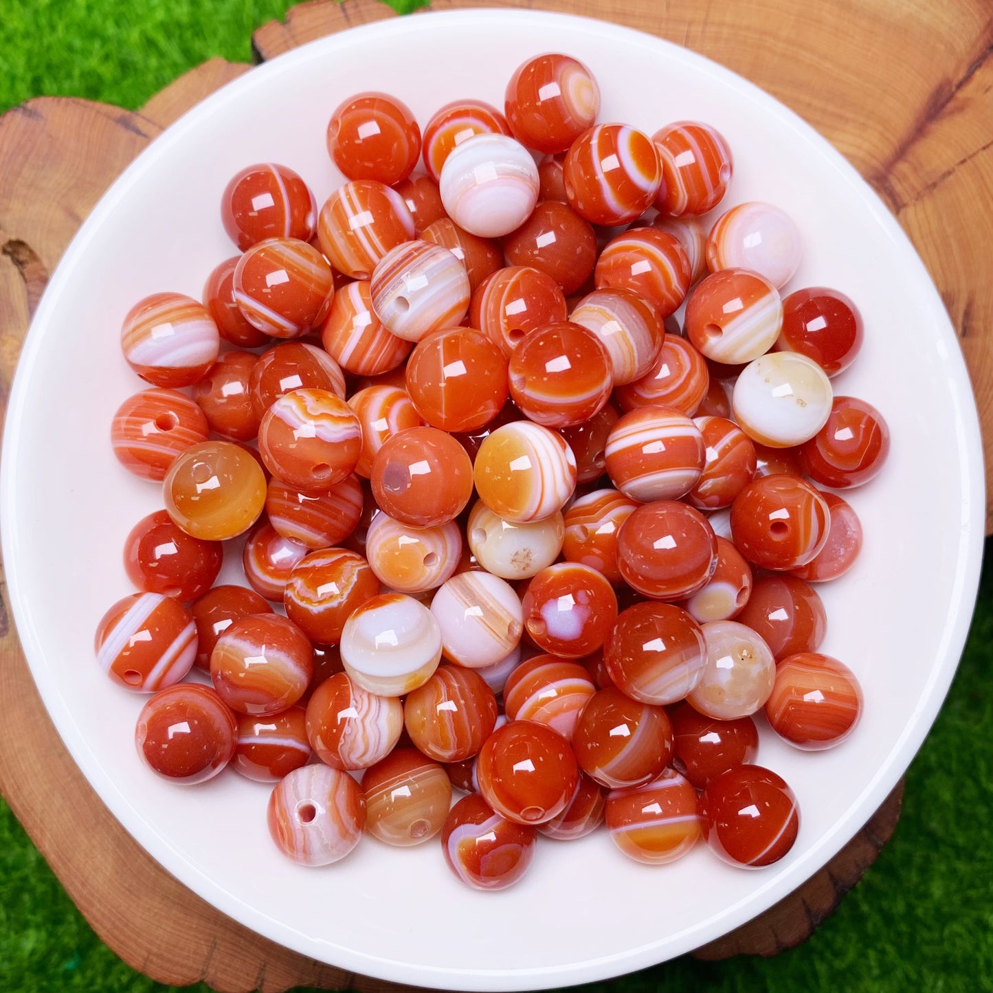 Red Evil eye Agate  bead 108pcs_ 1 bowl 10mm （TEN23）