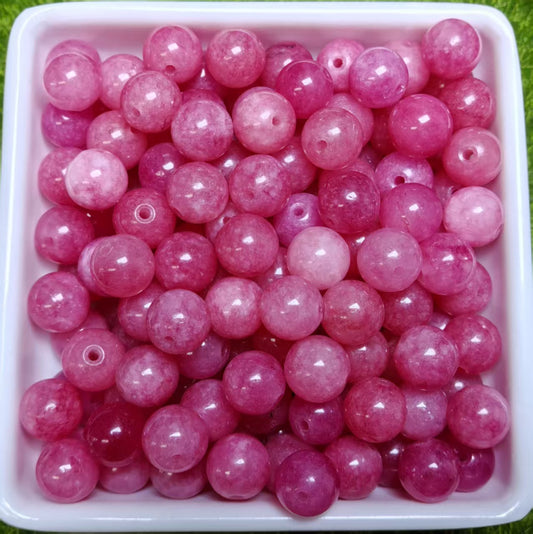 Rose chalcedony(DYED)  BUY 1 GET 1 FREE bead 132pcs_ 8mm 1 bowl（BOGO23）