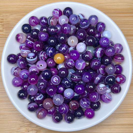 Purple sardonyx (dyed) bead 132pcs_ 1 bowl 8mm(AGA35)