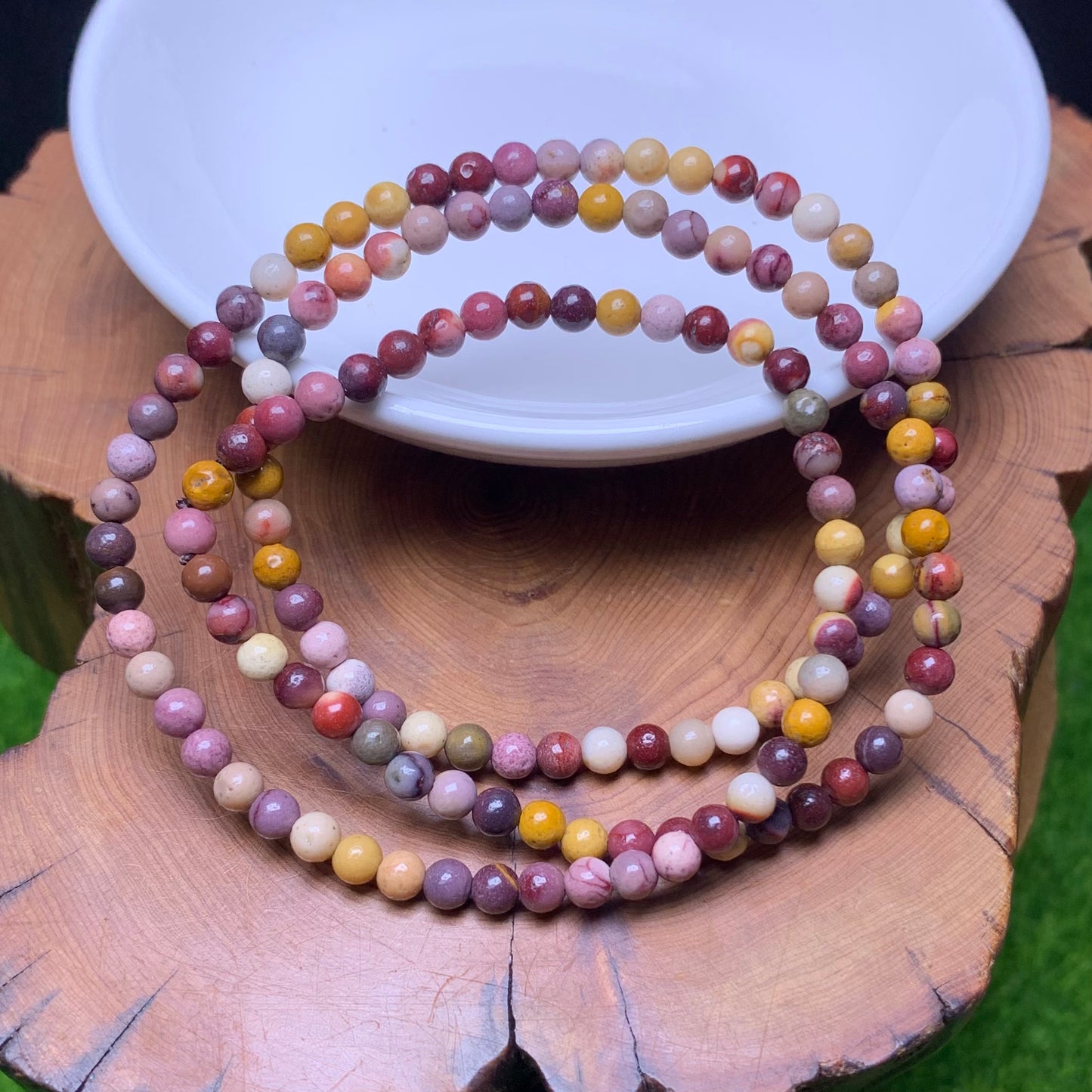 Mookite Jasper 3circle bracelet 4mm 1pc （SL747)