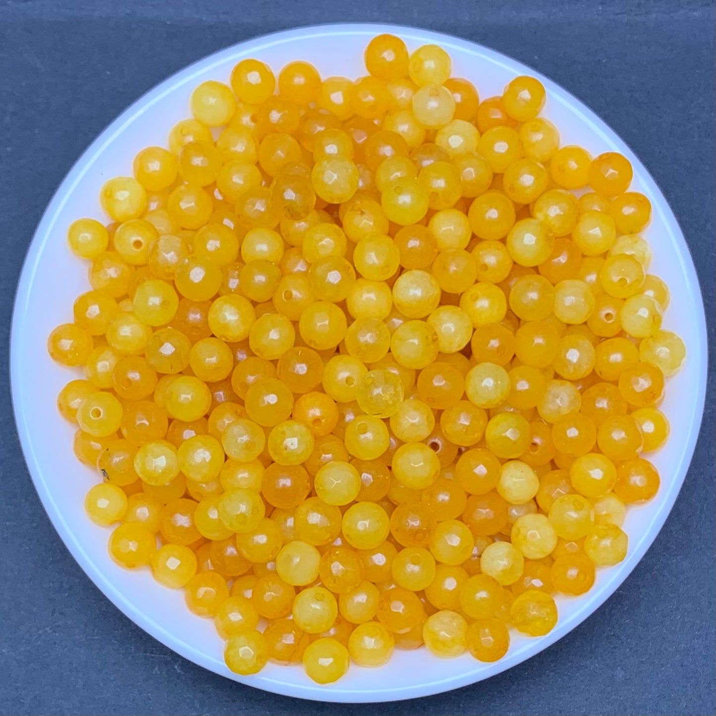 Lemon Yellow  Chalcedony Facet(dved) BUY 1 GET 1 FREE bead 168pcs_ 6mm 1 bowl（BOGO7）