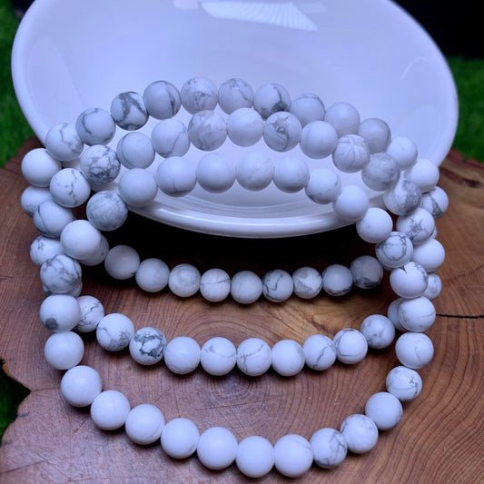 Matt Howlite bracelet 6mm 1pc(SL14)