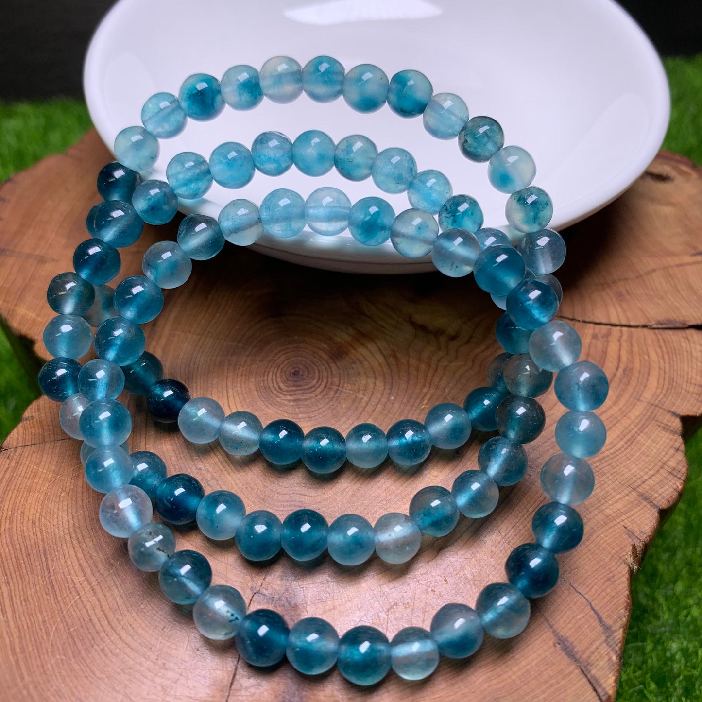 Devil Blue Chalcedony（DYED）bracelet 6mm 1pc(SL20)