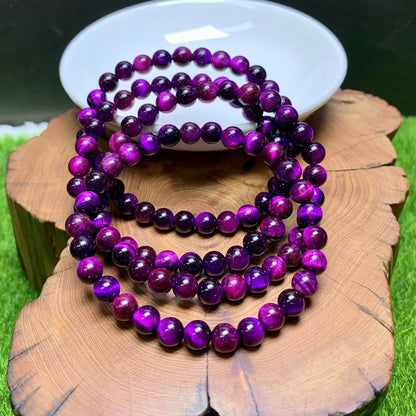 Purple tiger eye (dyed) bracelet 6mm 1pc (SL932)