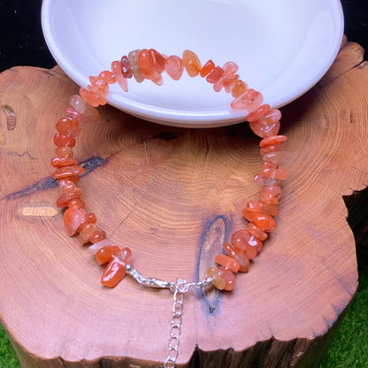 Carnelian chip bracelet 1pc(SL861)