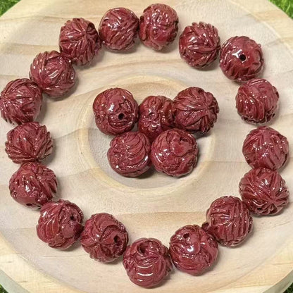 Cinnabar Carving charm-felicity