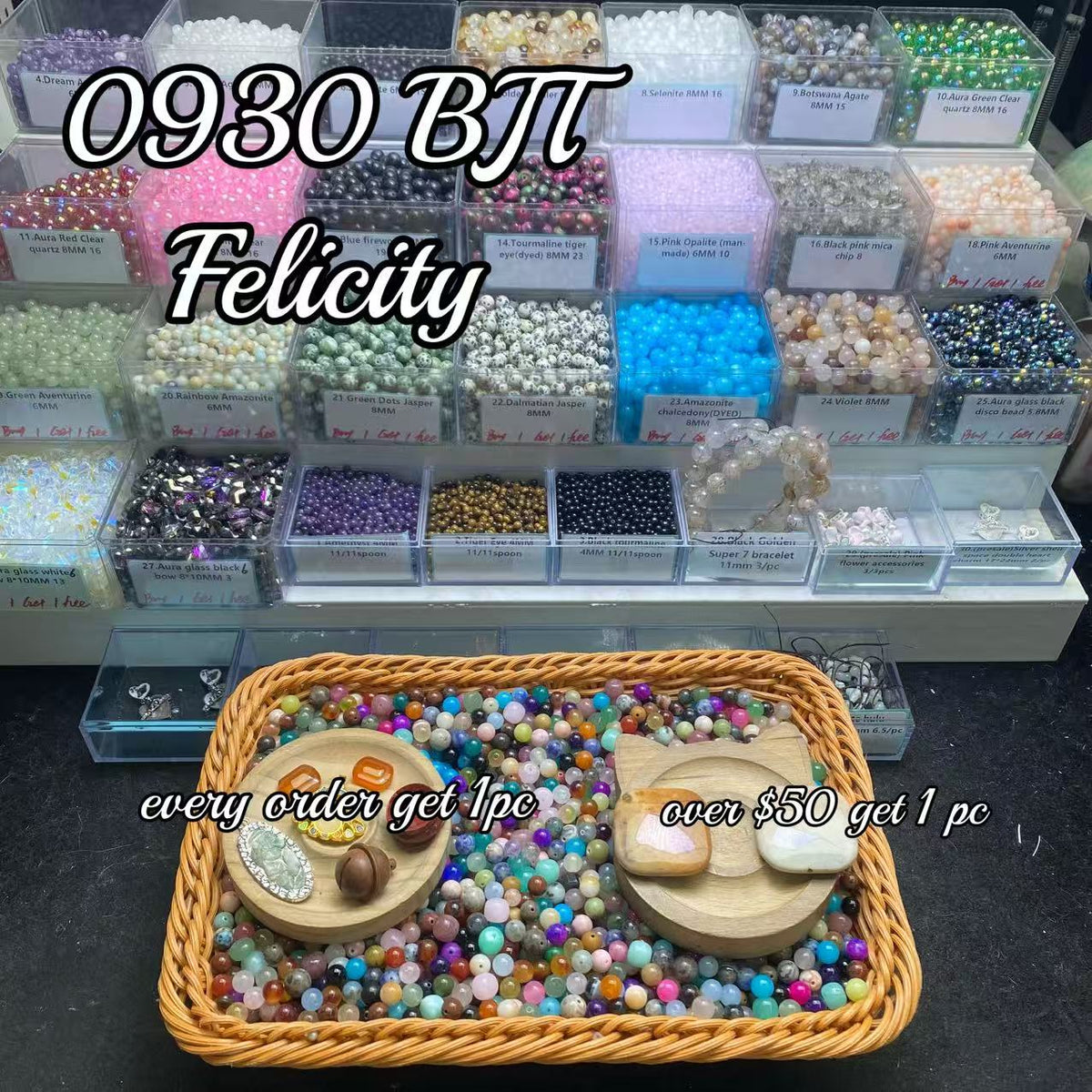 One bowl crystal bead- Felicity-can make 6pcs bracelets 9.30