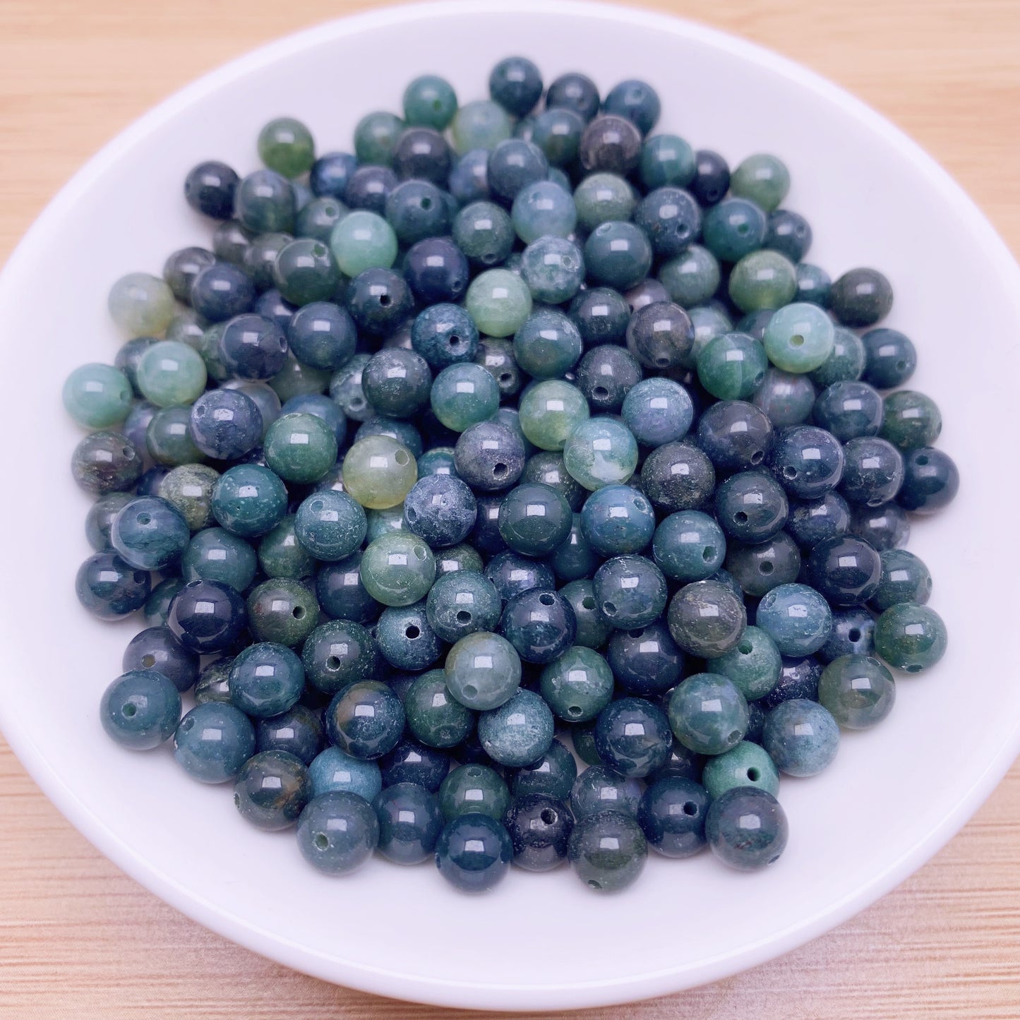 Moss agate bead 168pcs_ 1 bowl 6mm(SIX28)