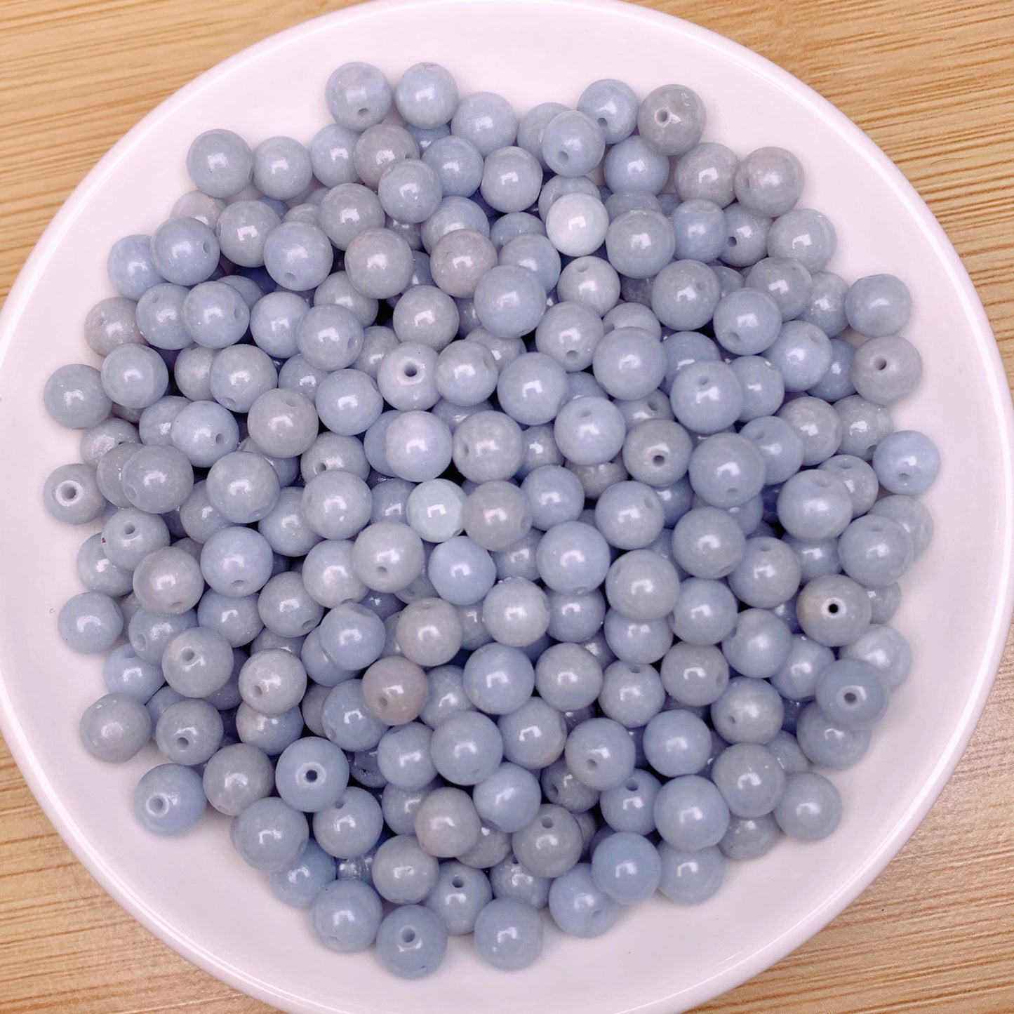 Angelite bead 168pcs_ 1 bowl 6mm(VIP54)