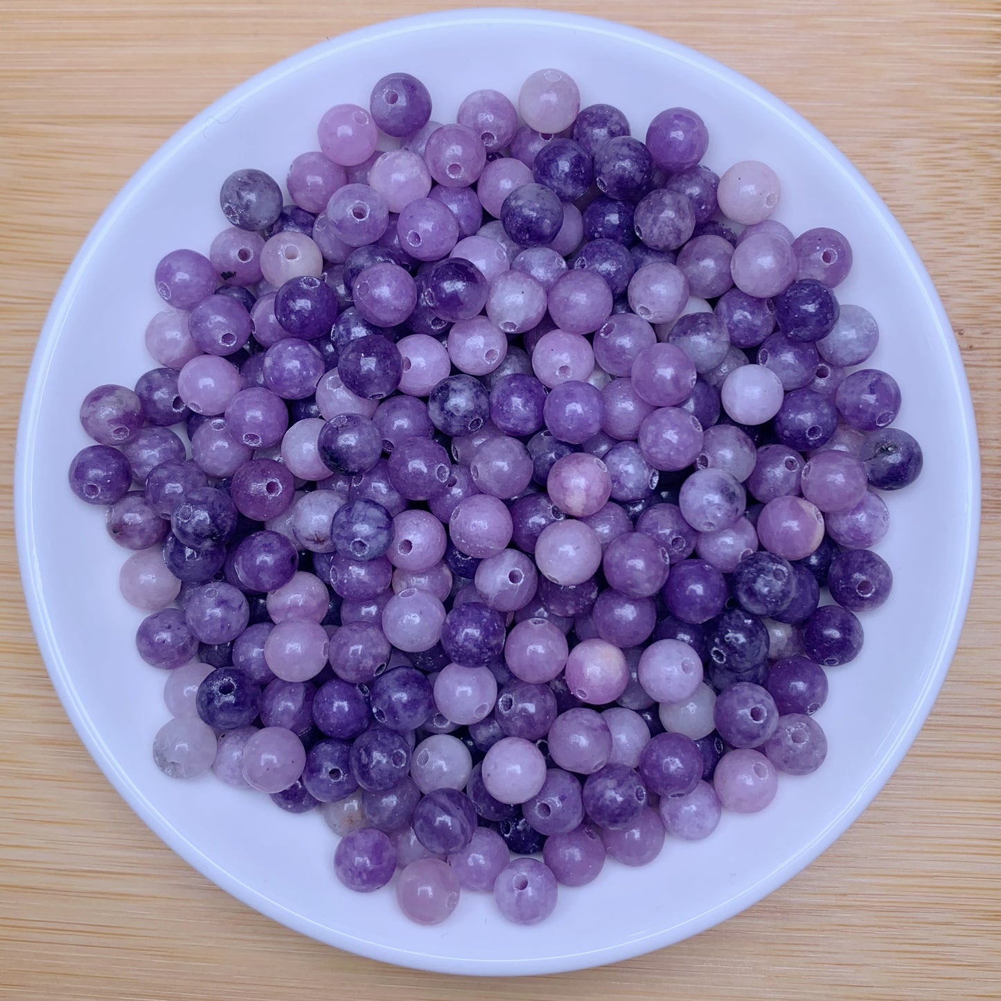 Purple Mica bead 168pcs_ 1 bowl 6mm(SIX12)