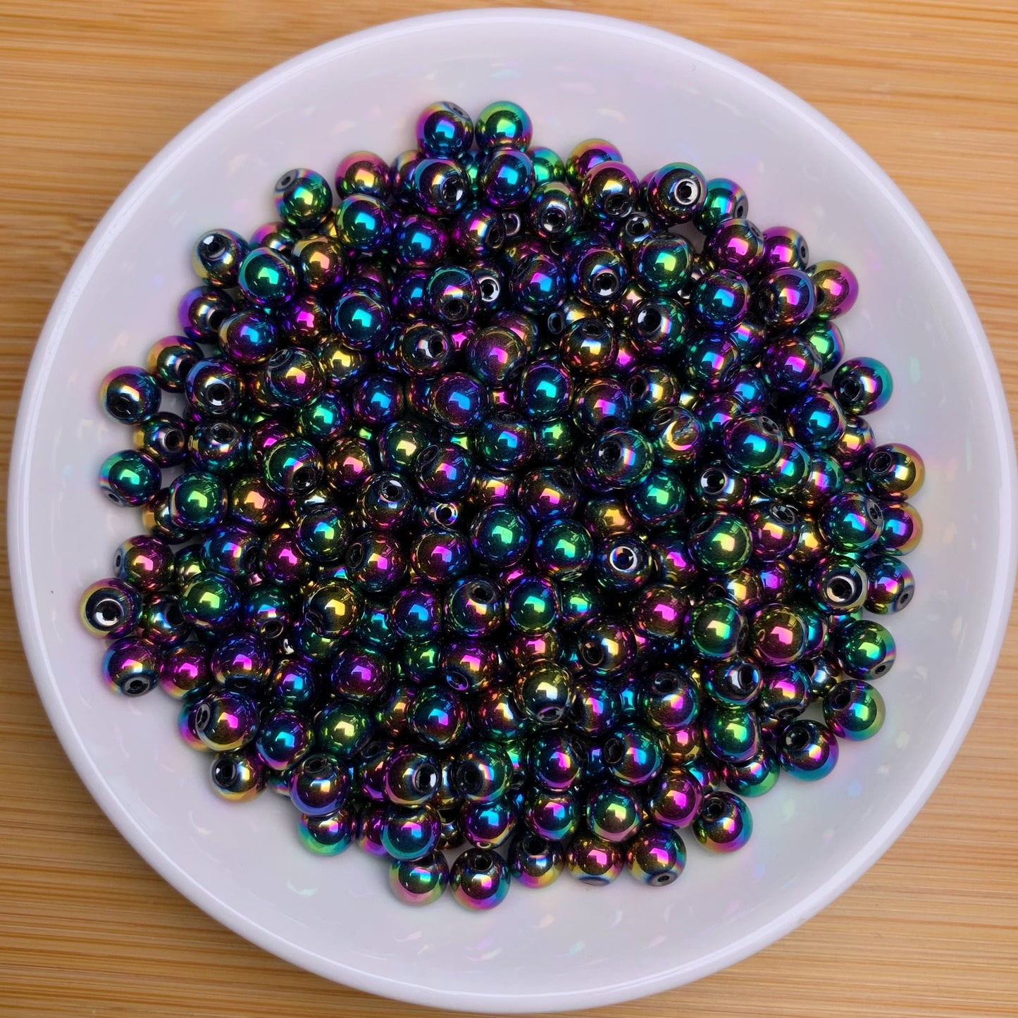 Aura Hematite bead 168pcs_ 1 bowl 6mm(SIX38)