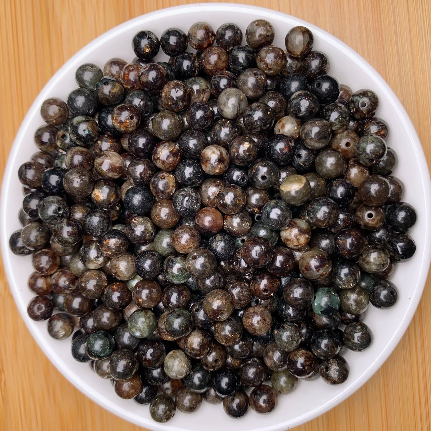 Black golden mica bead 168pcs_ 1 bowl 6mm(SIX42)