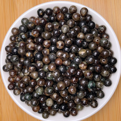 Schwarze goldene Glimmerperle 168 Stk_ 1 Schale 6mm(SIX42)