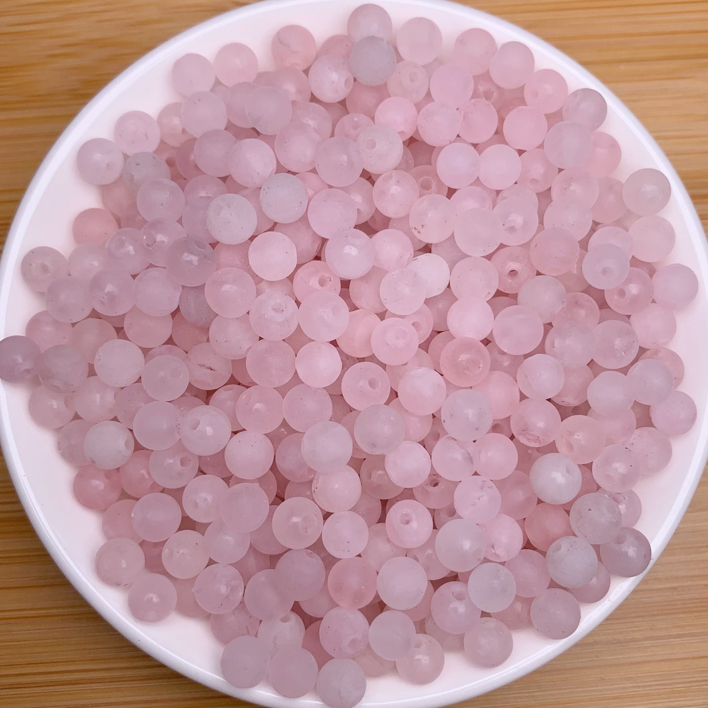 Matt Rose Quartz bead 168pcs_ 1 bowl 6mm(SIX41)