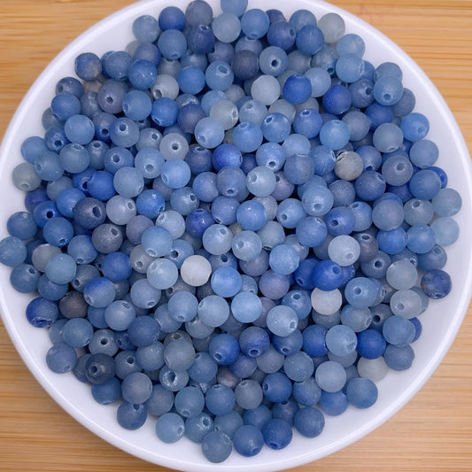 Matt Blue Aventurine bead 168pcs_ 1 bowl 6mm(SIX49)