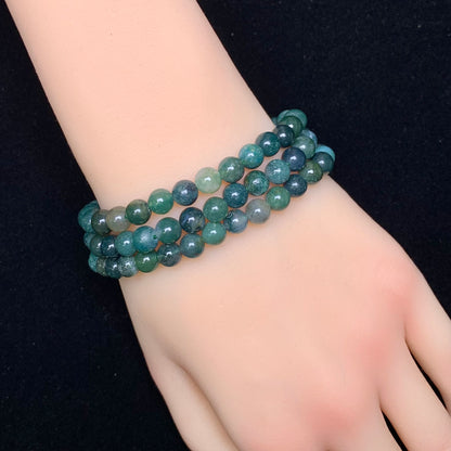 Moss agate bracelet 6mm 1pc(SL161)