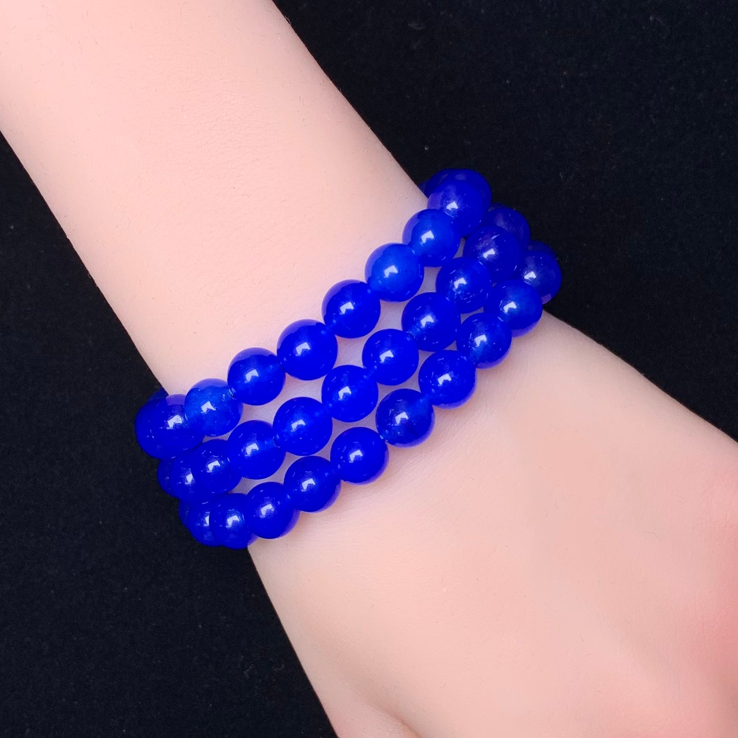 Royal blue chalcedony(dyed)  bracelet 8mm 1pc(SL153)