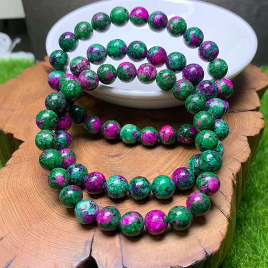Ruby Zoisite Chalcedony（DYED) bracelet 8mm 1pc(SL154)