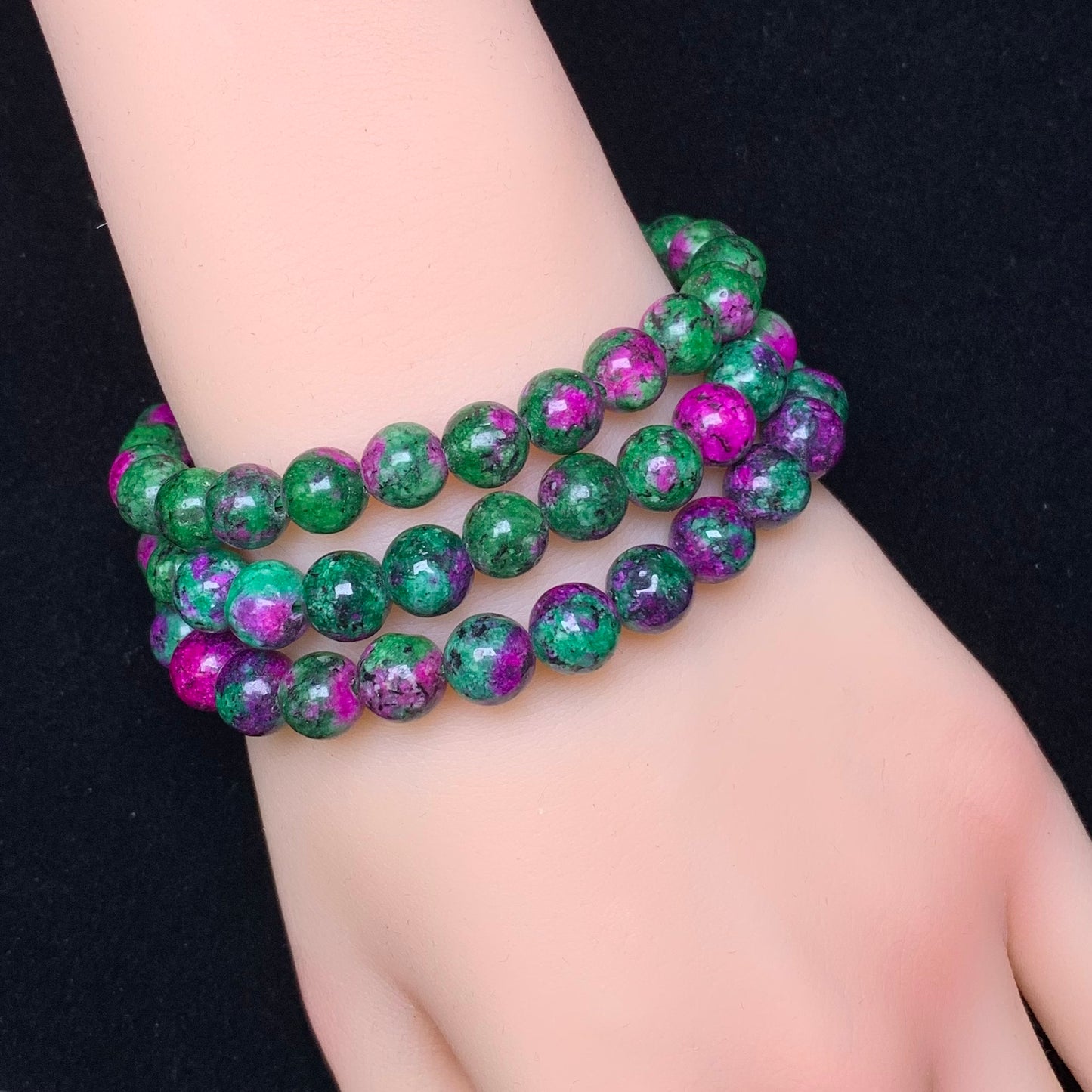 Ruby Zoisite Chalcedony（DYED) bracelet 8mm 1pc(SL154)