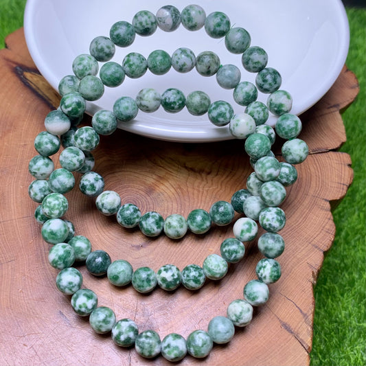 Green dots jasper bracelet 6mm 1pc(SL166)