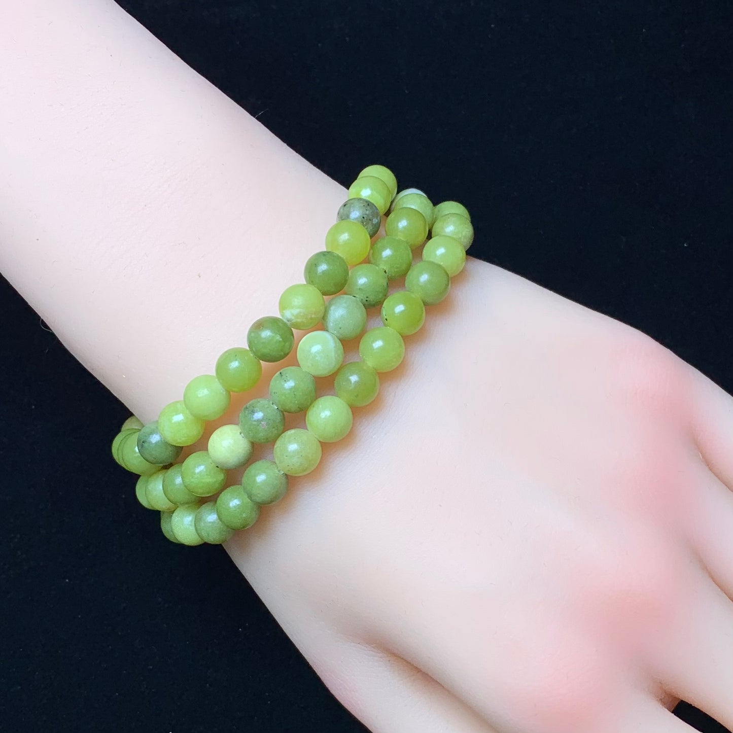 Green jade bracelet 6mm 1pc(SL174)