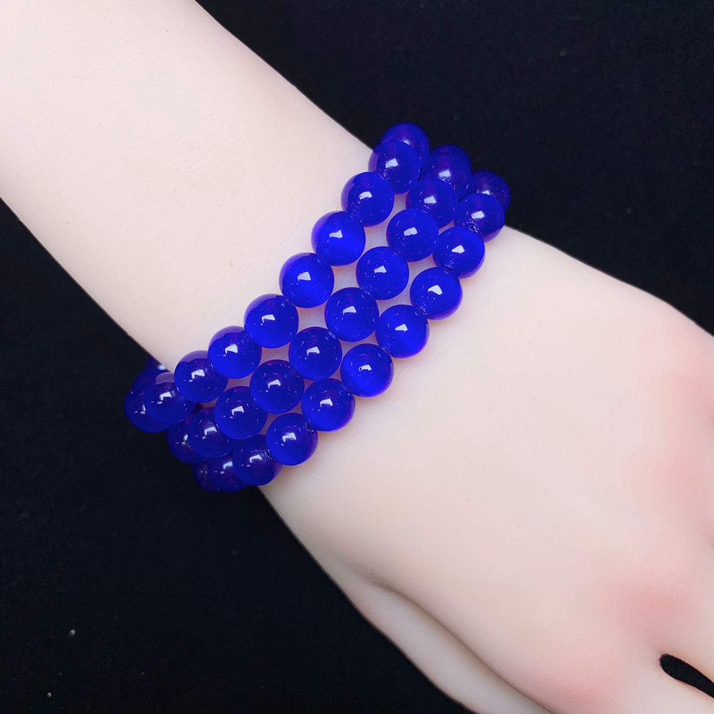 Royal blue cat eye(man-made) bracelet 8mm 1pc(SL173)
