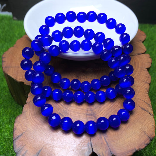 Royal blue cat eye(man-made) bracelet 8mm 1pc(SL173)