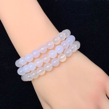 White Agate Bracelet 8mm 1pc (SL202)