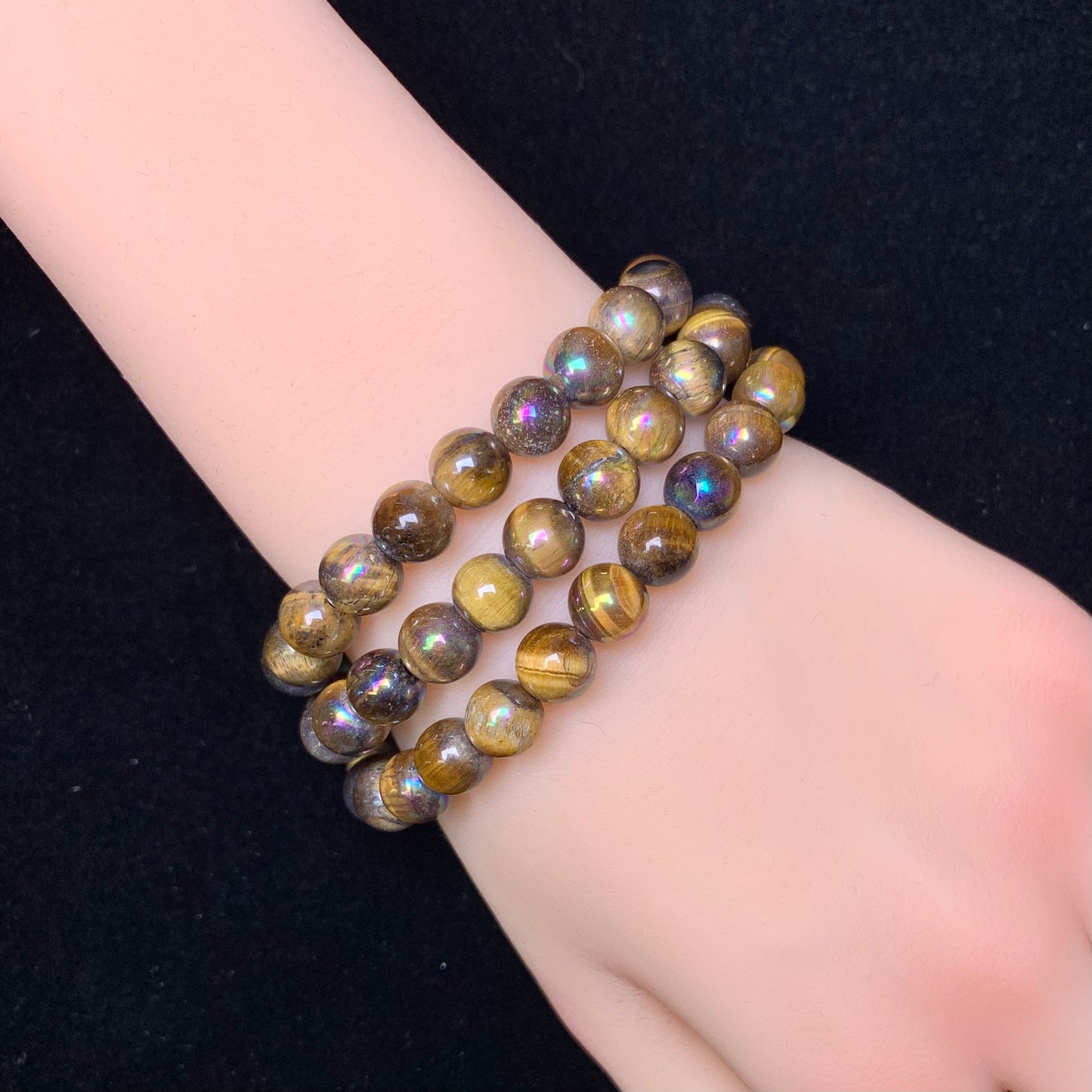 Aura Tiger Eye Bracelet 8mm 1pc (SL209)