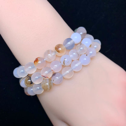 Black Flower Agate Bracelet 8mm 1pc (SL212)