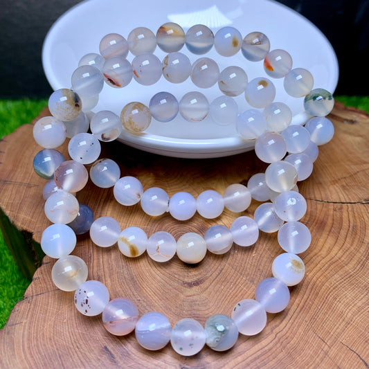 Black Flower Agate Bracelet 8mm 1pc (SL212)