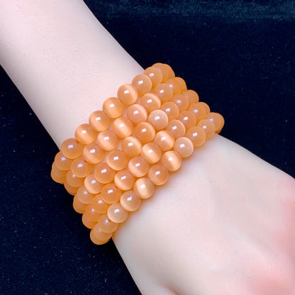 Orange Cat Eye (man-made) Bracelet 8mm 1pc (SL216)