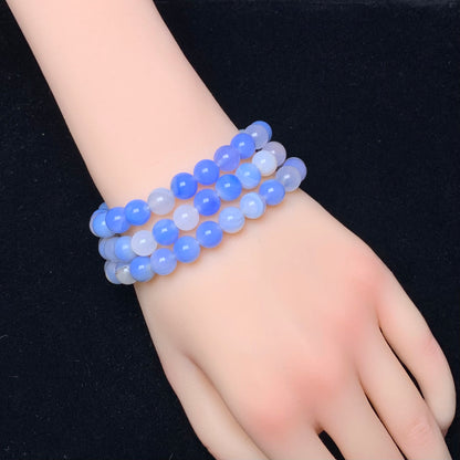 Blue  Lace Agate（dyed）Bracelet 8mm 1pc (SL219)