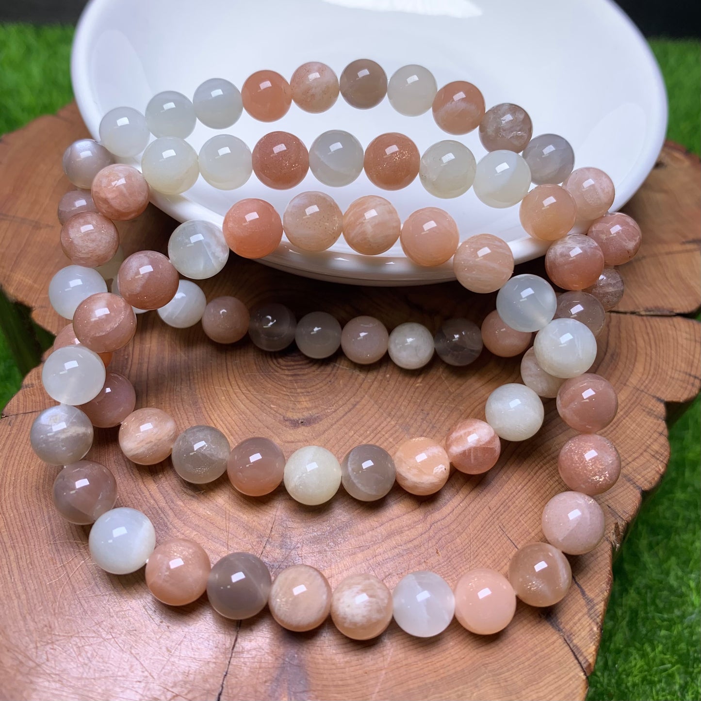 Rainbow Moonstone bracelet 7mm 1pc(SL187)