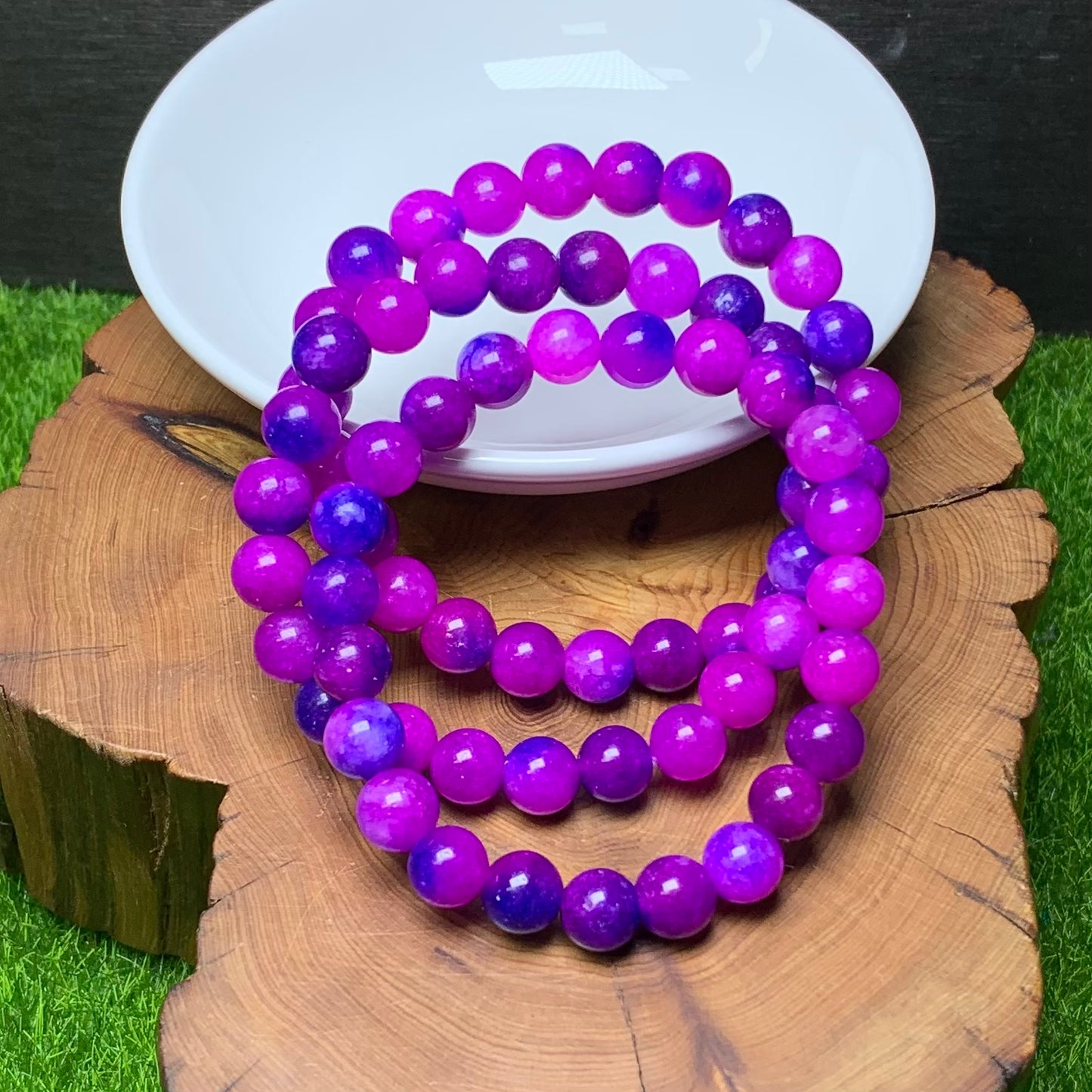 Shugilite Chalcedony（DYED） Bracelet 8mm 1pc (SL228)