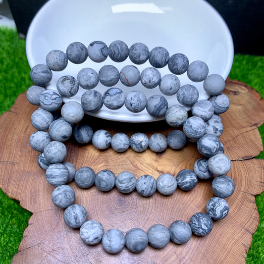 Matt Picasso Jasper Bracelet 8mm 1pc (SL241)