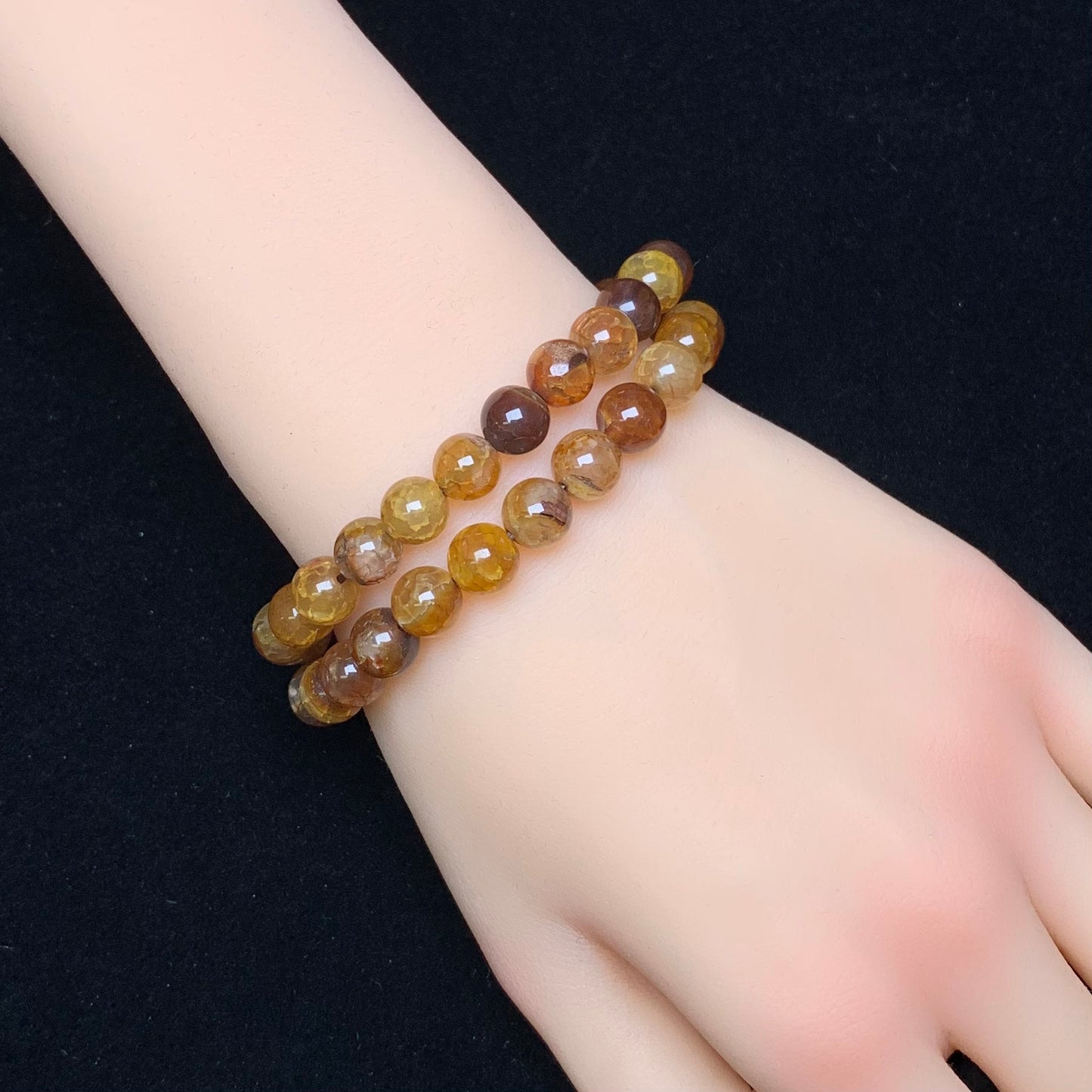 Honey Dragon Vein Agate (dyed) 8mm 1pc (SL231)