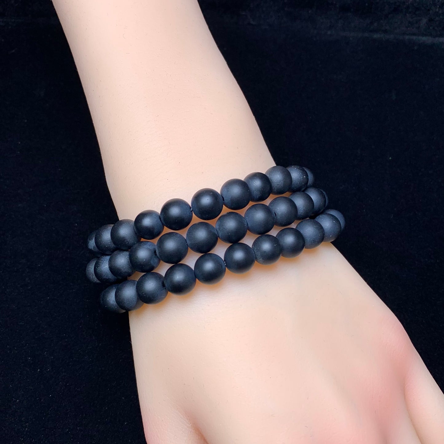 Matt black onyx bracelet 8mm 1pc(SL259)