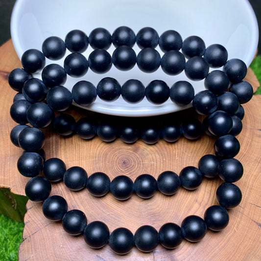 Matt black onyx bracelet 8mm 1pc(SL259)