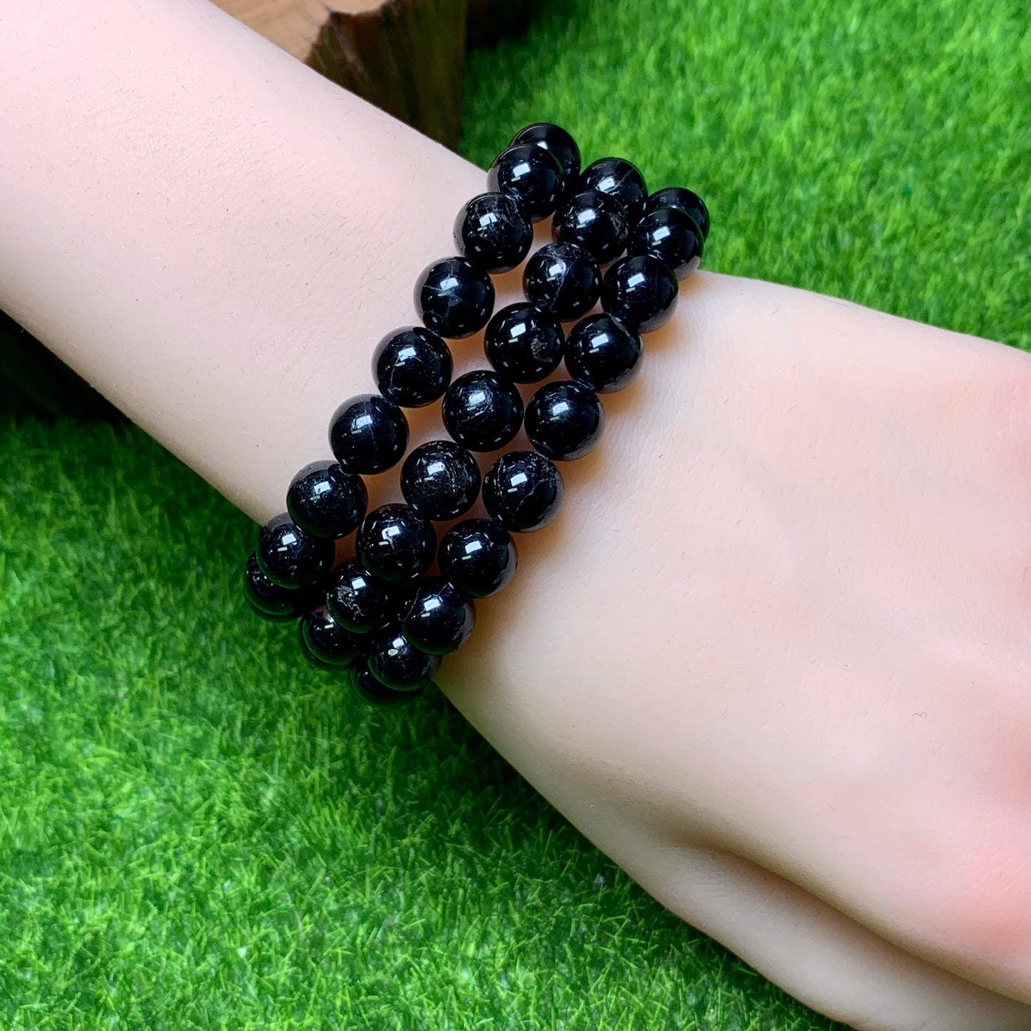 Black tourmaline Bracelet 8mm 1pc (SL252)