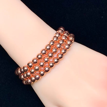 Rose golden hematite bracelet 6mm 1pc(SL267)